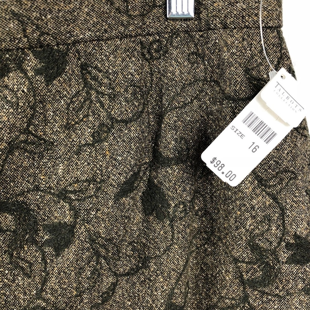Talbots Straight Skirt Size 16 Olive green Floral - Picture 2 of 2